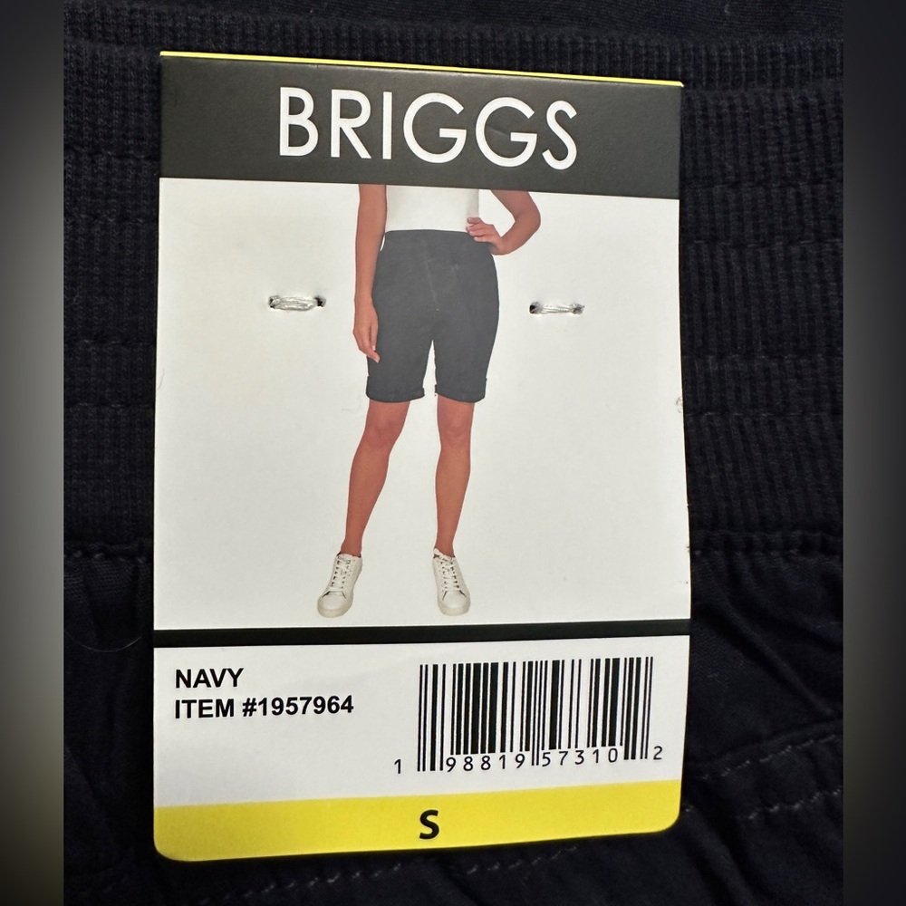 Briggs Bermuda Shorts Womens Small NAVY NWT Elastic Waist